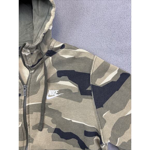 Nike Green Camouflage Full Zip Hoodie Mens Small Black Label Embroidered Coat - Picture 3 of 14